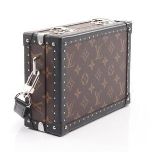 Louis Vuitton Black Leather Monogram Shoulder Macassar Brown Bag